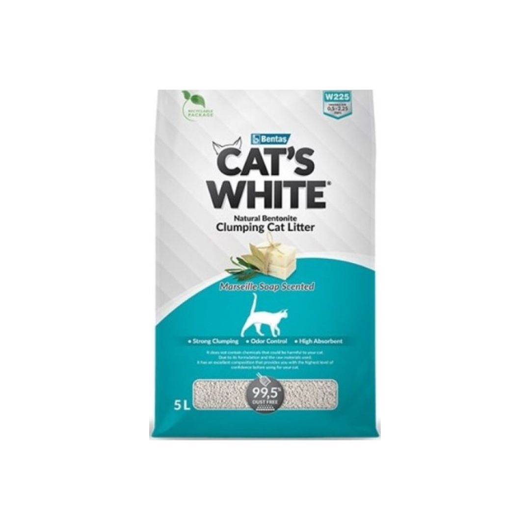Bentaş Cat's White Natural Bentonite Clumping Cat Litter - Marseille Soap